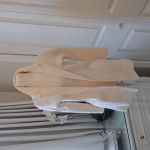 NWT J. Crew 365 Sophie Open Front Ivory Knit Sweater Blazer Pockets Size XXS